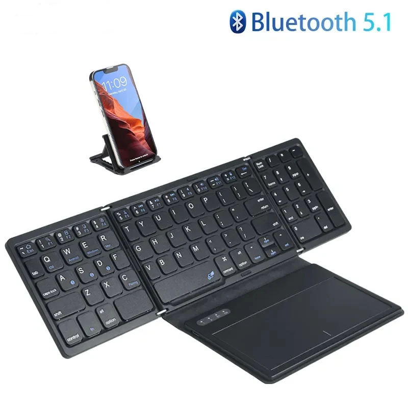 

Jomaa Foldable Bluetooth Mobile Phone Keyboard Folding Portable Wireless Keyboard with touchpad Keyboard for Smartphone Tablet