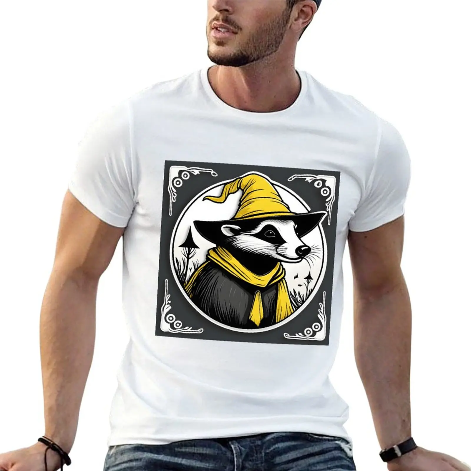 Badger Witch T-Shirt Casual Simple Design Short Sleeve Shirt