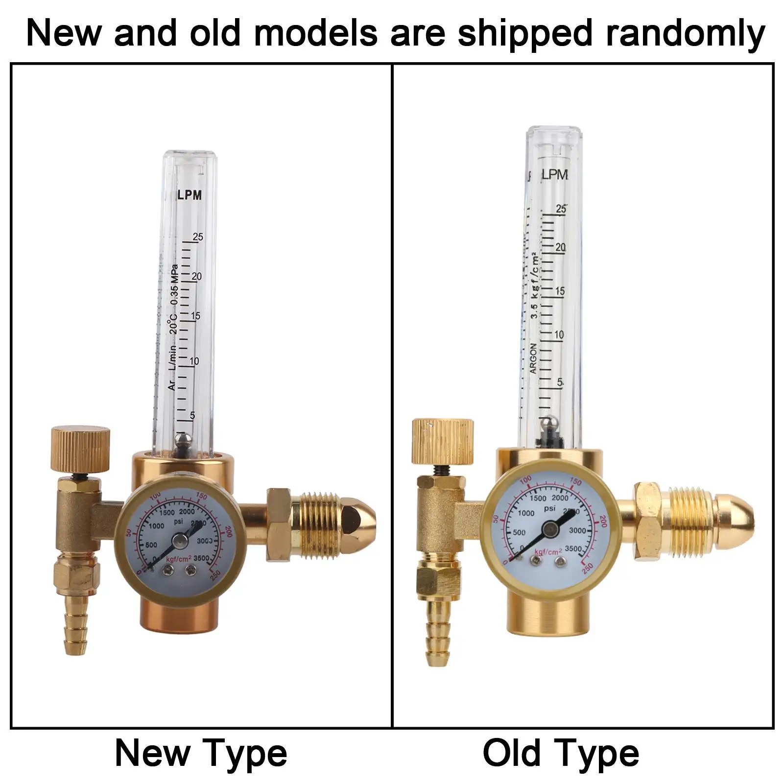 Brass Argon Pressure Reducer Gas Flowmeter - Welding Regulator with G5/8 Male Thread & CGA580 Connector