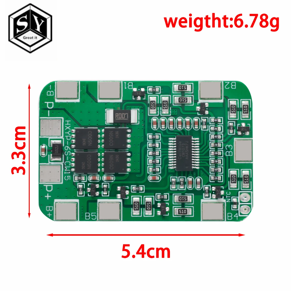 6S 12A/25A 24V 25.2V PCB BMS Protection Board For 6 Pack 18650 Li-ion Lithium Battery Cell Module New Arrival Balanced