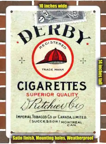 Metal Sign - 1912 Derby Cigarettes Montreal- 10x14 inches