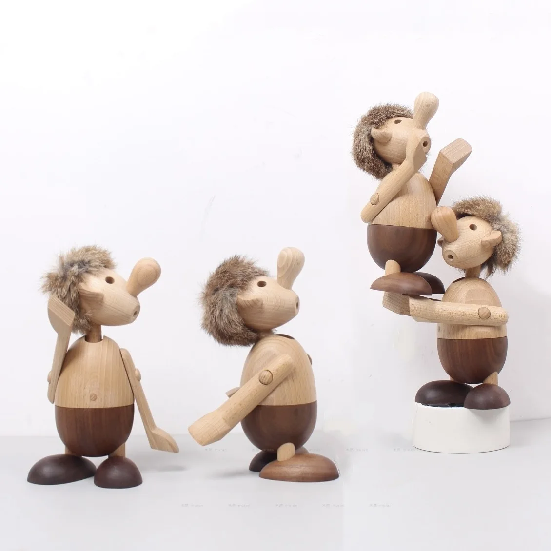 

Nordic handicrafts solid wood creative doll tabletop ornament funny big nose doll gift wooden home accessories