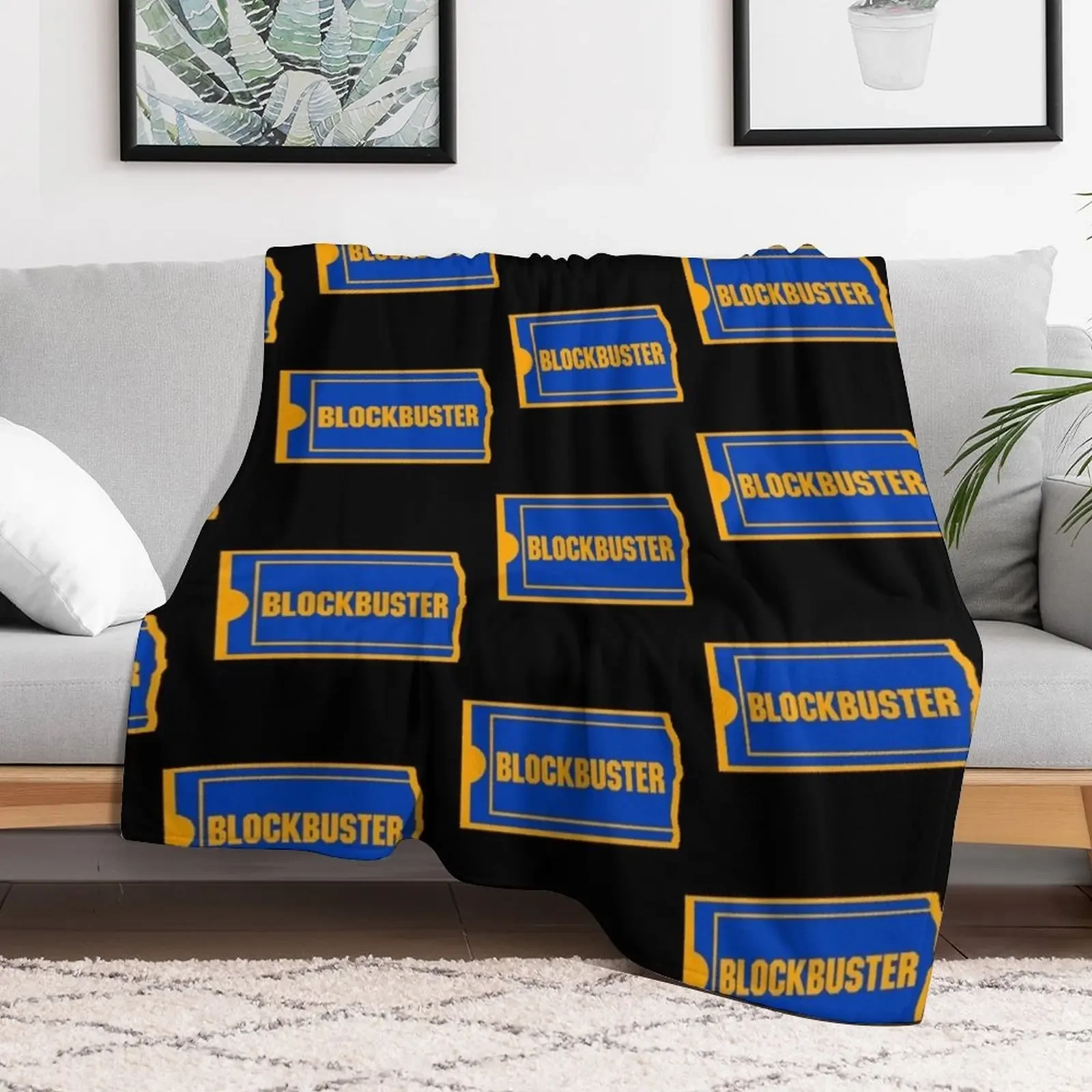 Blockbuster Logo Throw Blanket Cute Thermal Blankets