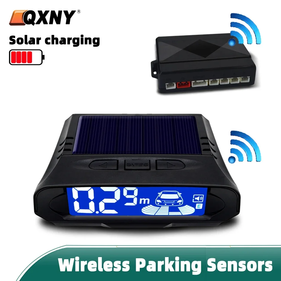 kit-de-4-capteurs-de-stationnement-solaires-sans-fil-avec-radar-de-recul-moniteur-lcd-automatique-et-assistance-au-stationnement-en-marche-arriere