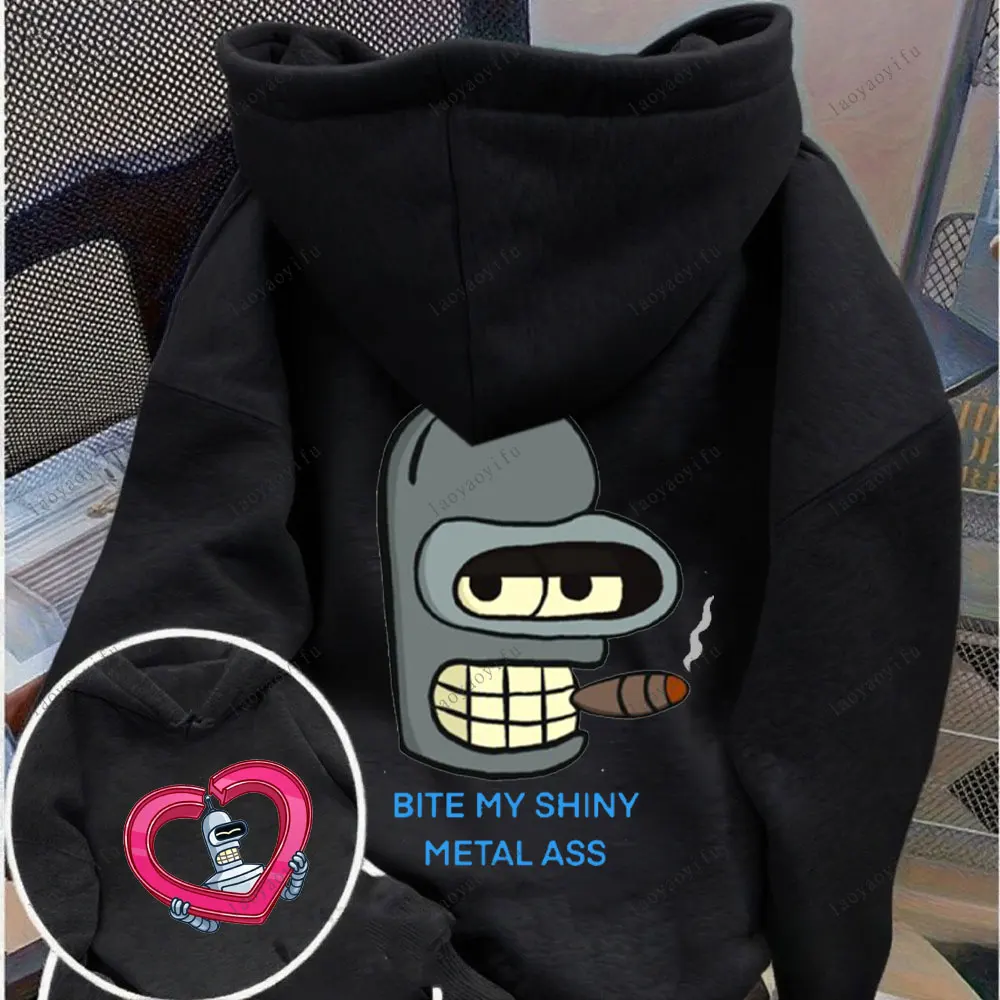 Futurama Hoodie Funny Robots Men Hoodie Cartoon Pullover New Casual Simple Versatile Sweatshirt Aesthetic Sportswear