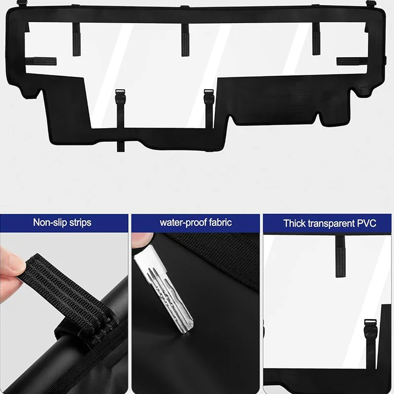 For Can Am Maverick X3 2017-2024 UTV Soft Rear Windshield PVC Oxford Cloth Easy Install Cover