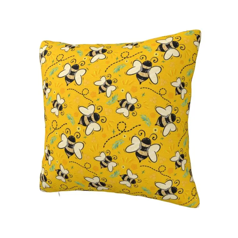 Honey Bees Throw Pillow Case 60*60cm Decor Home Cushion Cover Soft Polyester Pillowcase Double-sided Printing