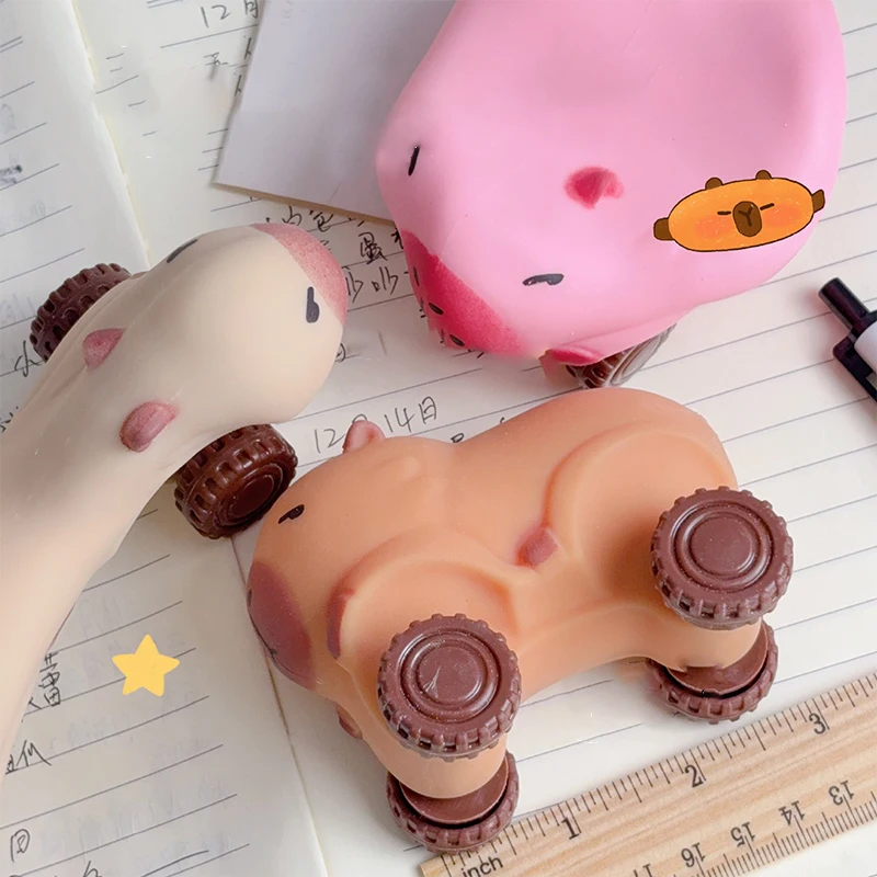 Süßes Capybara Pinch Toy Mini Action Squeeze Car Stretch Dekompression Entspannende Kinder Erwachsene Geschenk