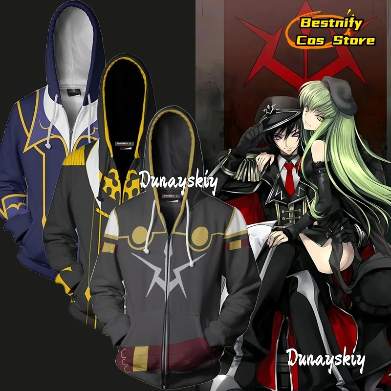 Anime Code Geass Cosplay sweats à capuche Costume Lelouch Lamperouge sweat C C Cosplay veste S-5XL unisexe vêtements manteau veste chaude