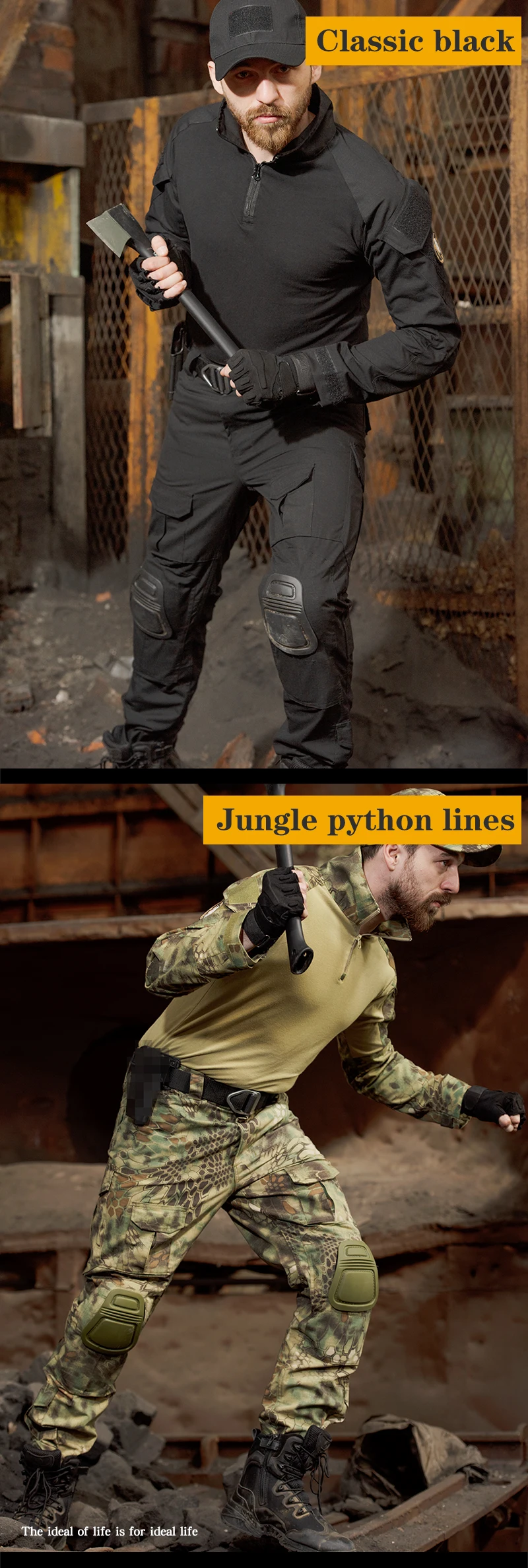Soft Shell Kampf Anzug Militär Uniform Armee Jacken Mit Kapuze Top + Atmungsaktive Langarm Cargo Hosen Männer Jagd Sets Multi-tasche – Detail 17