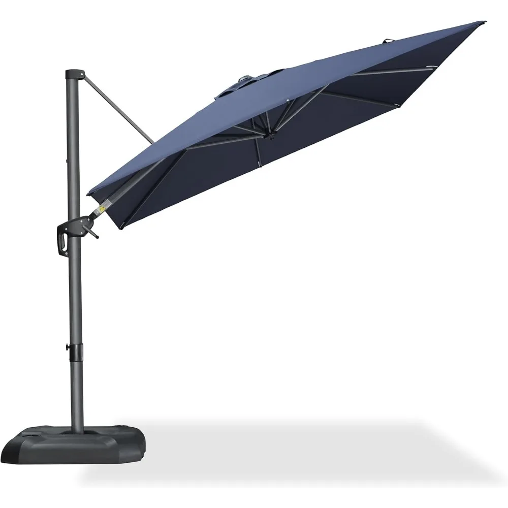 

8 Feet Patio Umbrella Outdoor Cantilever Square Umbrella Aluminum Offset Umbrella with 360-degree Rotation for Garden