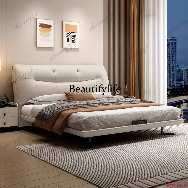 Minimalist Unique Double Bed European Decoration Accessories Modern Double Bed Luxury Pliable Cama Twin Furniture For HomeAB03