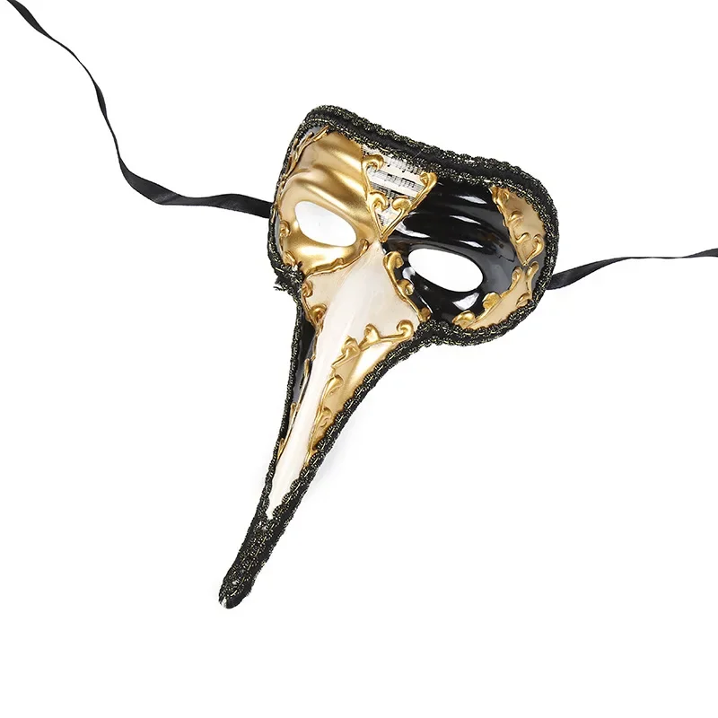 Fiesta de baile de Todos los Santos, máscara de rey de nariz larga de Venecia, Carnaval de Halloween, proboscis veneciano, máscara de pico de fiesta hecha a mano