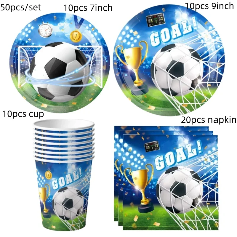 137*274cm Fußball Thema Tischdecke Dekorationen Fußball Party Liefert Jungen Tisch Abdeckung Geschirr Set Baby Dusche Liefert – Detail 6