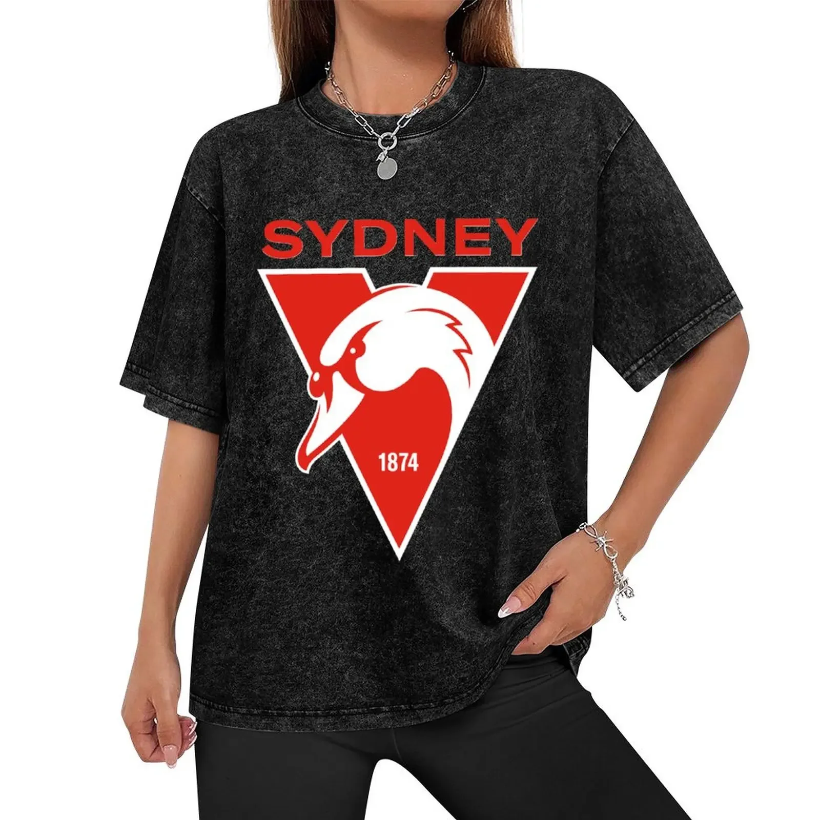 Sydney the Bloods Swans Haughty Swannies-Logos T-Shirt plus size tops custom shirt quick-drying Men's cotton t-shirt