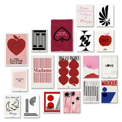 Pink Alphabet Heart Fashion Poster Print Canvas Painting Abstract Wall Art Picture Nordic Minimalist Vintage Decorative Painting