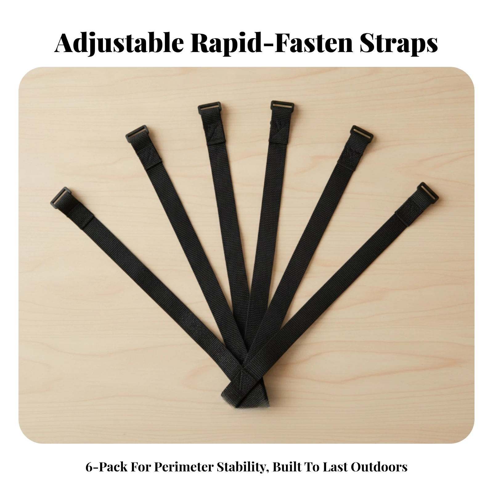 6 Pieces Adjustable Pool Cover Straps Easy to Install Pool Cover Securing Strap Fastener Reusable for Above-Ground Pools
