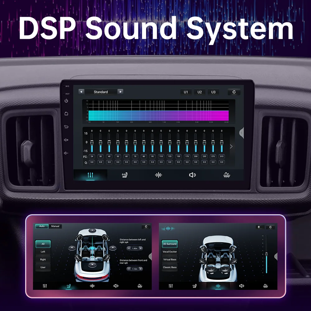 Real Android 15 Car Radio Universal 9/10inch For Lada Ford Toyota MAZD VW HondaCivic Lifan Suzuki DSP GPS Multimedia Player
