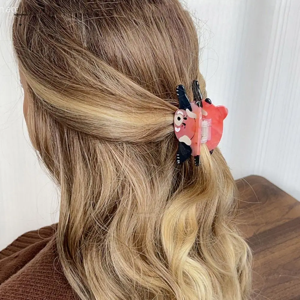 

Корейский стиль, мультяшный коготь для волос животных, сладкий маленький енот, милый кот, зажим в виде краба, креативный кавайный маленький зажим в виде акулы, аксессуары для волос