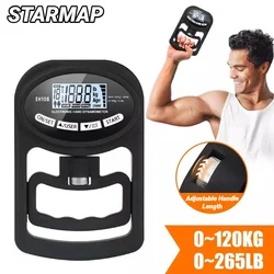 265Lbs/120Kg Grip Strength Meter For Men And Women Tester Digital Hand Dynamometer Training USB LCD Screen