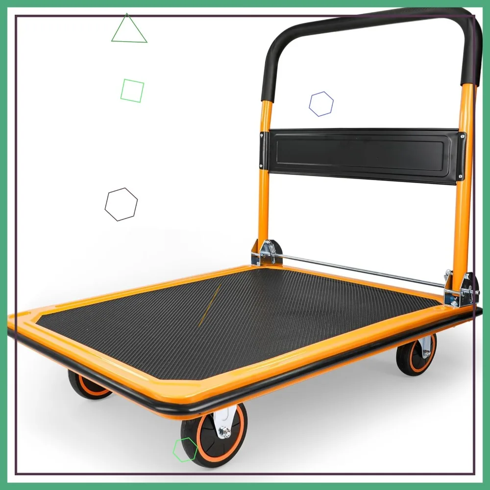 

Складная тележка-платформа с грузоподъемностью 300 кг, усиленная универсальная тележка для легкой транспортировки