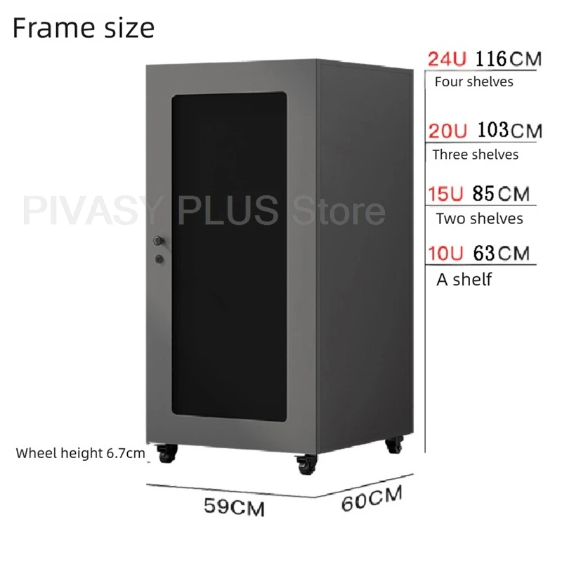 10/15U Audio Rack Steel Mesh Sound System Cabinet 53/75cm Height Amplifier Bracket x Locking Wheels For Home Theater Studio Rack