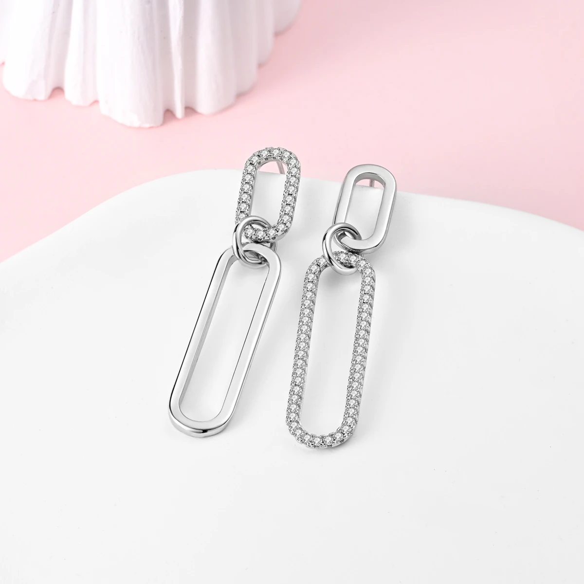 Original 925 Silver Star Moon Clover Butterfly Zircon Earrings Hoop Making Jewelry Wedding Gifts For Women Female Girls