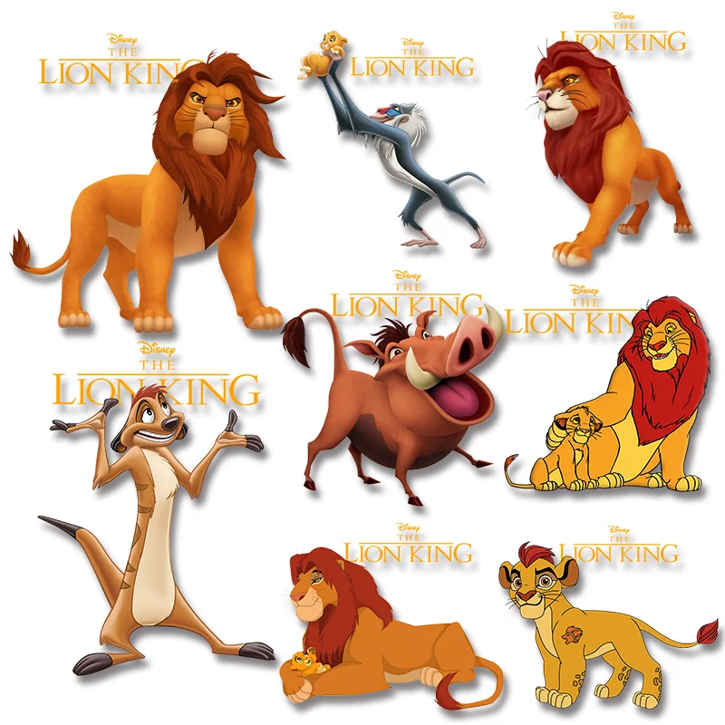

Simba The King Lion Stickers Patches for Kids Clothing Jacket Iron-on Transfers Washable Applique on Clothes