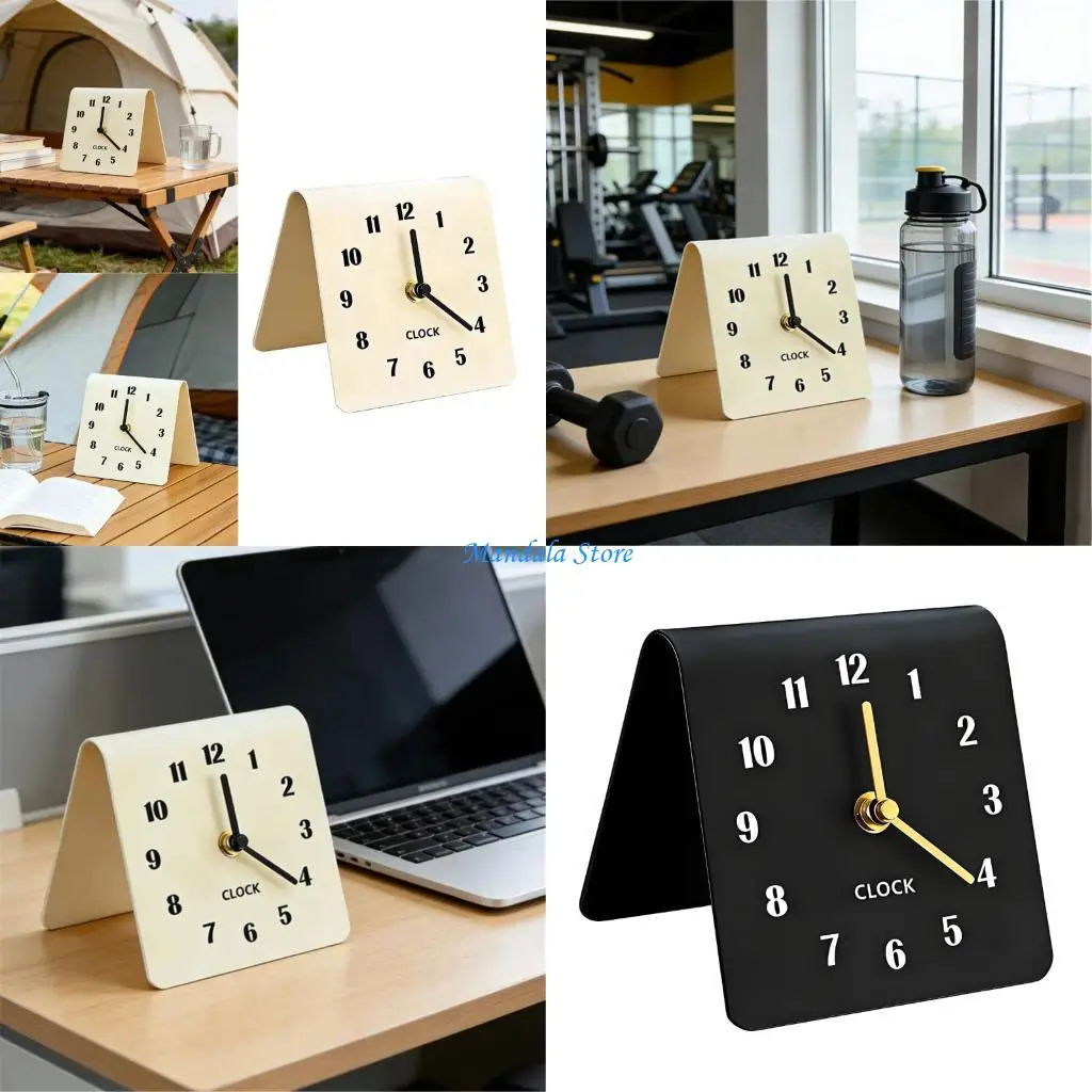 U2JC Creative Acrylic Table Analog Clock For Students And Adults Quiet Movement Easy To Read Display Battery Operated