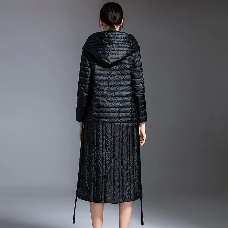 Luxury Brand High Quality Women's Winter Warm Mid-Length Down Jacket Over-the-Knee Trendy Down Coat Puffer Jacket Women New