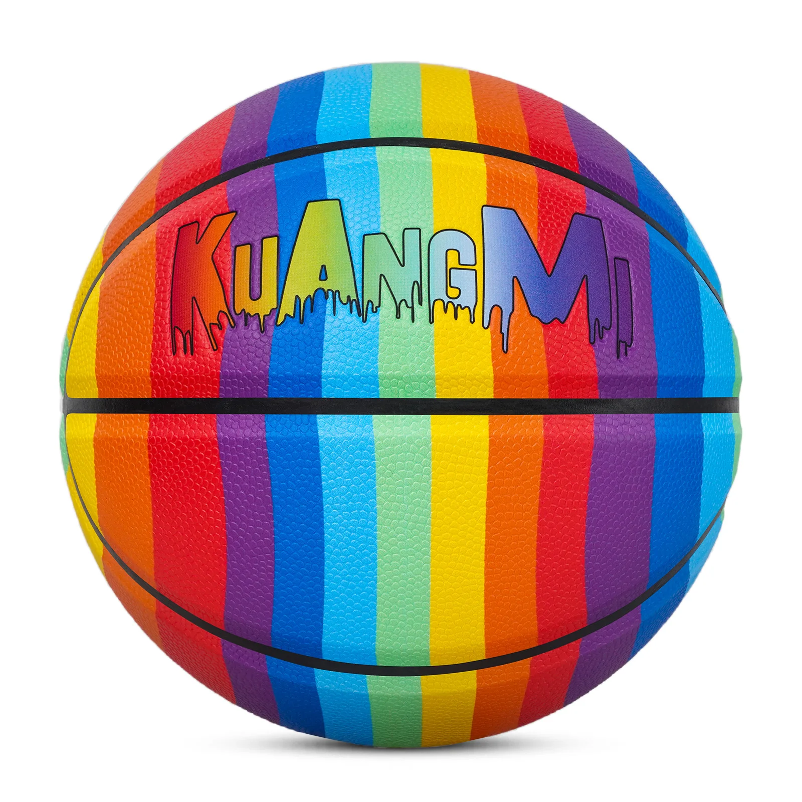 

Красочный баскетбольный мяч Kuangmi Rainbow, размер 7 (29,5 дюйма), прочный мяч из искусственной кожи для детей, молодежи и взрослых, тренировочная игра в помещении и на открытом воздухе, KMBB360