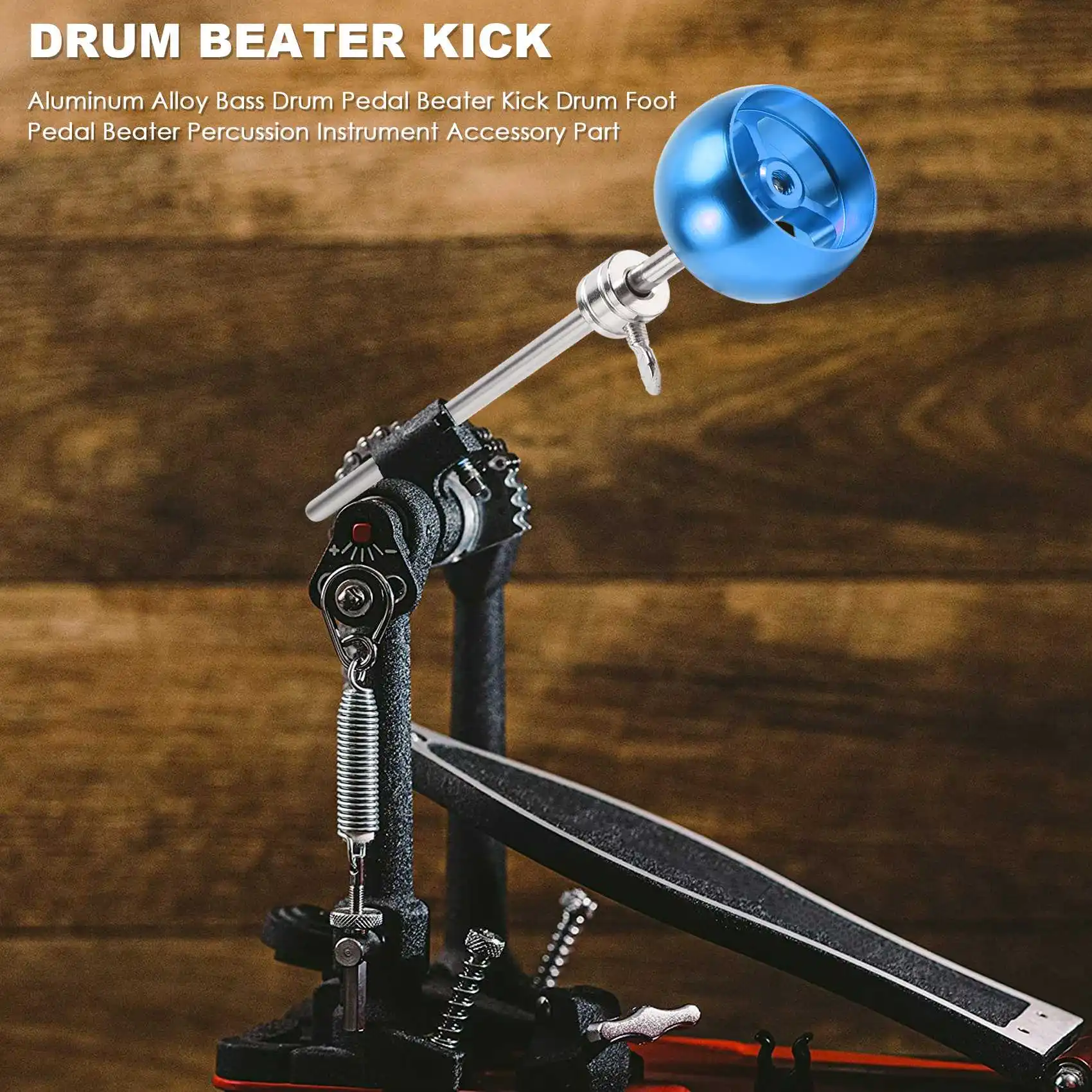 Lively- Aluminum Alloy Bass Drum Pedal Beater Kick Drum Foot Pedal Beater Percussion Instrument Accessory Part,Blue