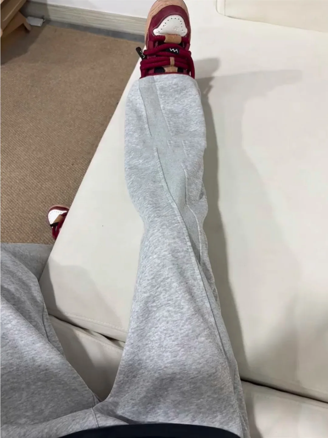 

ey Space Cotton Wide Leg Pants Men's American Straight Cut Micro Flared Trousers High-End Casual Spor Trousers