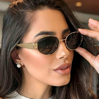 Fashion Oval Sunglasses Women Retro Trend Outdoor Metal Sun Glasses High Quality Classic Men Luxury Brand Eyewear UV400 Goggles