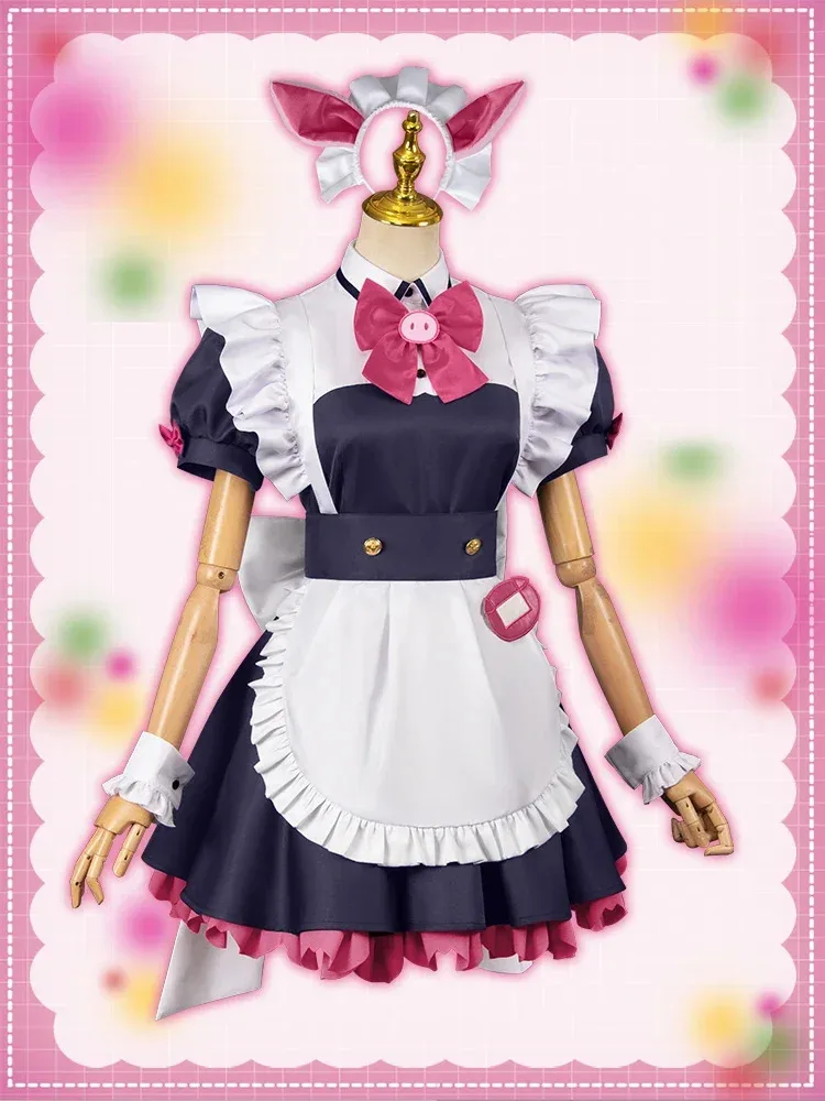 ss13Mannen Cosplay Dress Cute Full Set Akiba Maid War Anime Role Mannen Ranko Costume For Women/Girls In stock