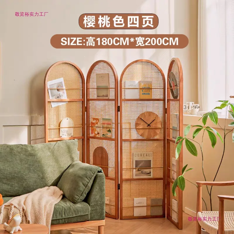 Partition living room solid wood folding movable small apartment block home bed and breakfast