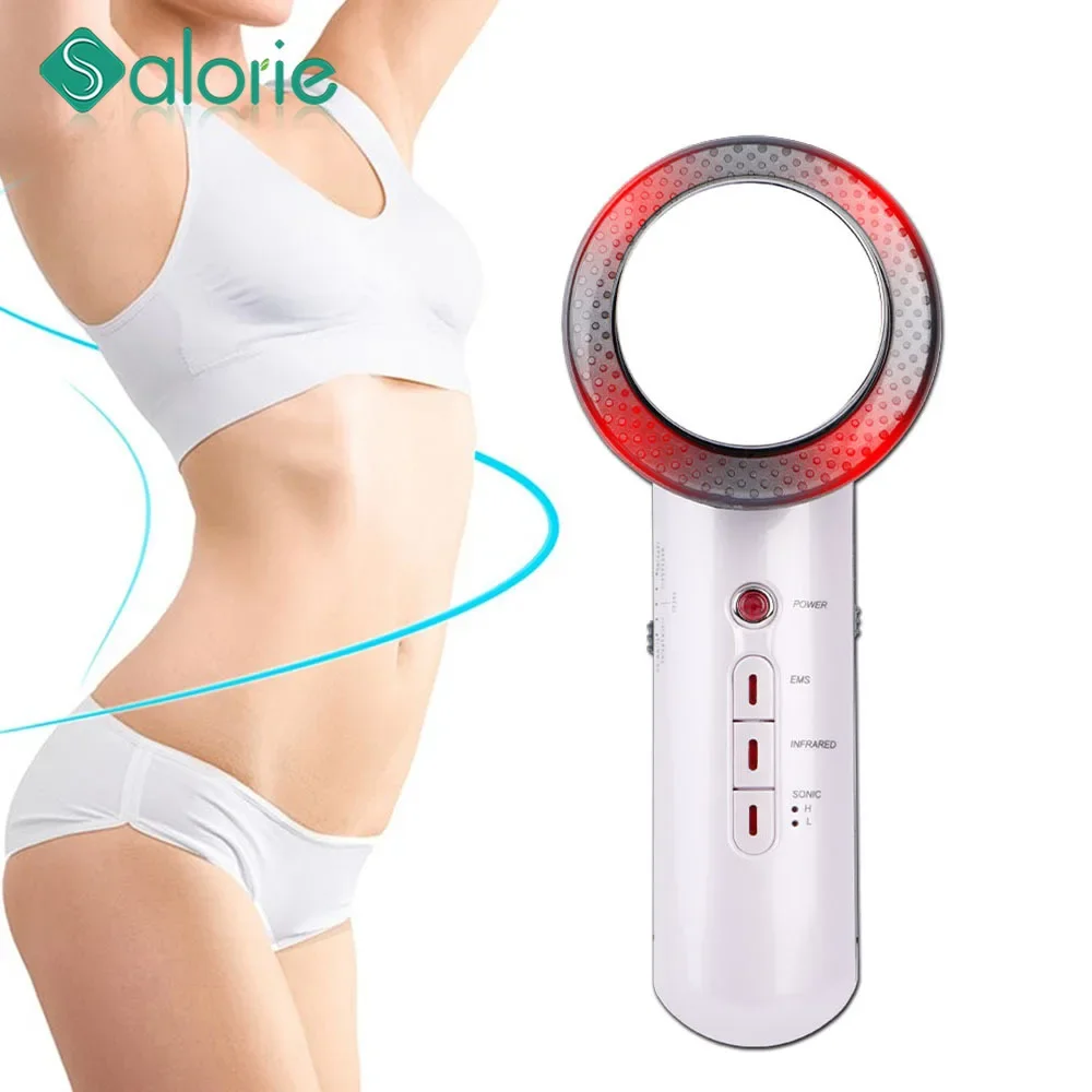 3 in 1 Facial Lifting EMS Infrared Ultrasonic Body Massager Device Ultrasound Slimming Fat Burner Cavitation Face Beauty Machine