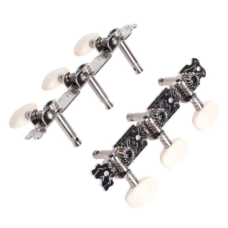 New 1Pair 3R3L Machine Heads Guitar String Tuning Pegs Keys Tuners With White Button Durable Guitar Tuning Peg Accessories