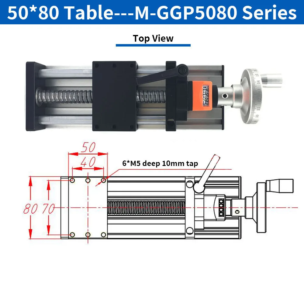 Imagem -06 - Módulo Linear da Fase do Trilho da Indicação Digital da Tabela Deslizante Manual do Cnc 50-curso de 500 mm Sfu1605 Sfu1610 c7 Ballscrew com Volante