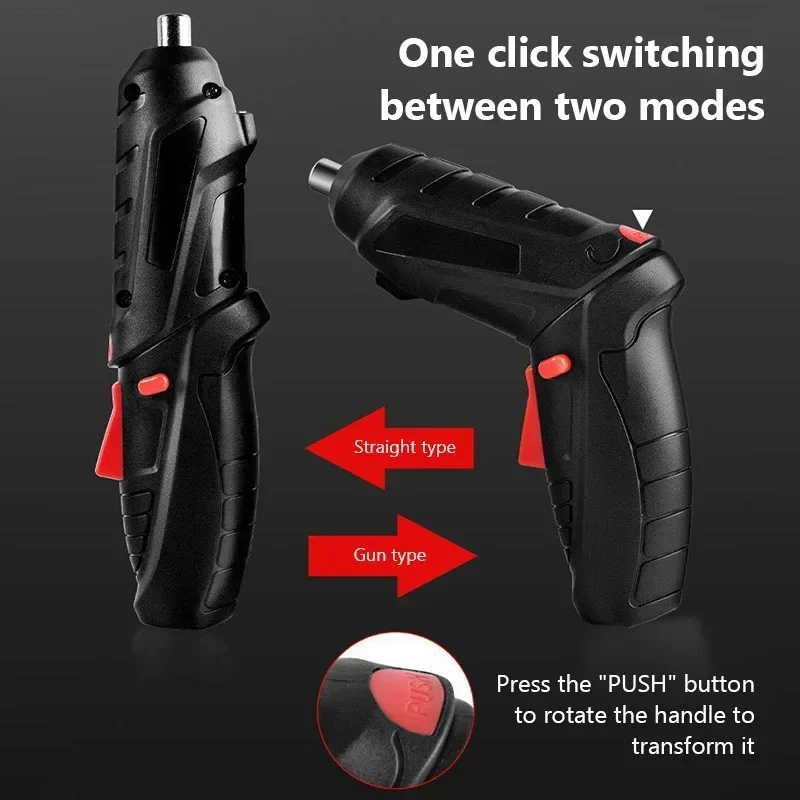 Portable Electric Screwdriver Cordless 47 in 1 Rotated 90 Degrees Rechargeable Screwdriver with LED for Home Office DIY Tools