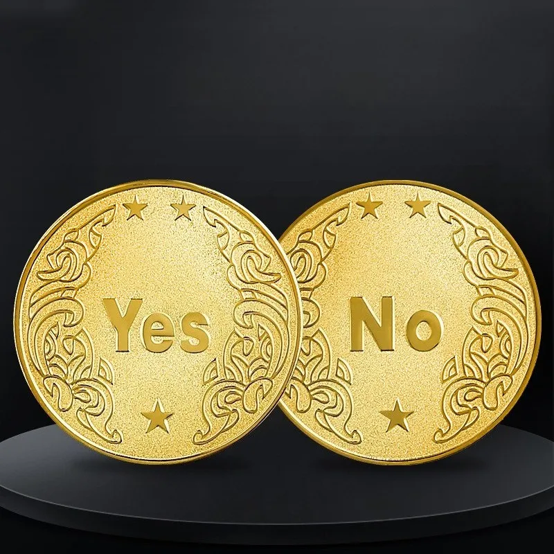 10 قطعة نعم أو لا عملة تذكارية تذكارية لعبة الدعامة قرار البرونزية حسن الحظ خمر عملات جمع الديكور الحرف #1