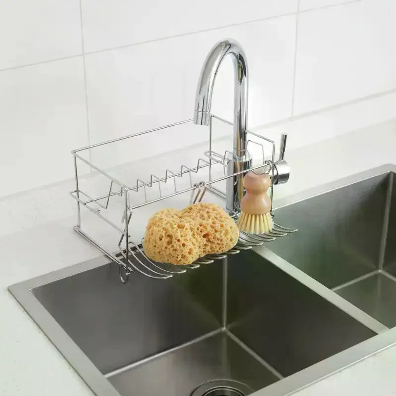 

1/2pcs Stainless Steel Drain Basket Expansion Small Hanging Rack Storage Rack Storage Basket Stainless Steel Home Goodies