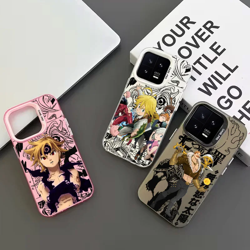 

The Seven Deadly Sins Anime For Redmi Note 13 12 11 10 E Pro Plus Max S 4G 5G Colored Silver Plated Inside Phone Case