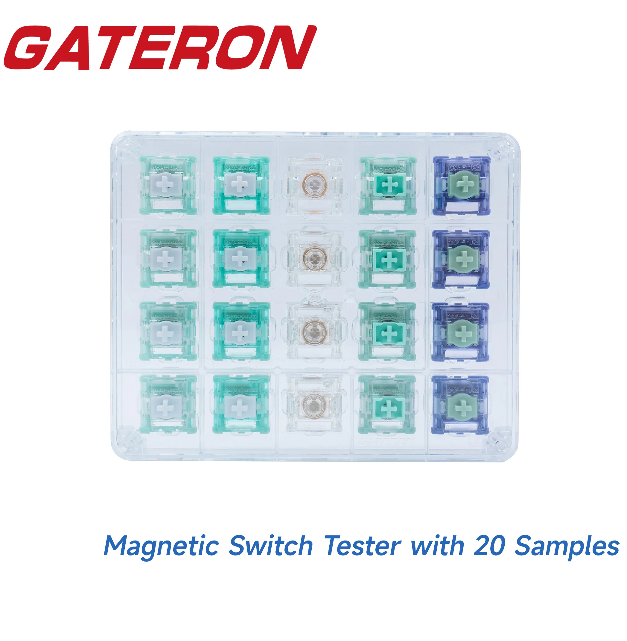 GATERON New Arrival Magnetic Series Switch Testing Tool Customized DIY Hot Swap 20pcs Mechanical Keyboard Switch Sample Version
