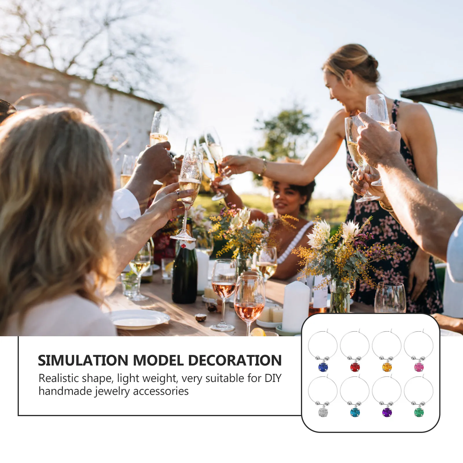 

16Pcs Decorative Wine Glass Markers Portable Elegant Drink Tags for Banquets Birthdays Business Dinners Long-Lasting Glass