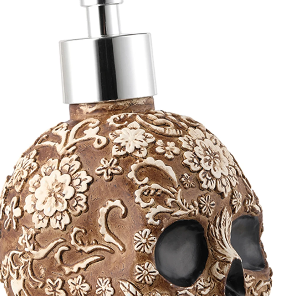 Creative Skull Head Soap Dispenser Bottle Refillable Multi-Purpose Printing Soap Dispenser Ornament for Home Bathroom