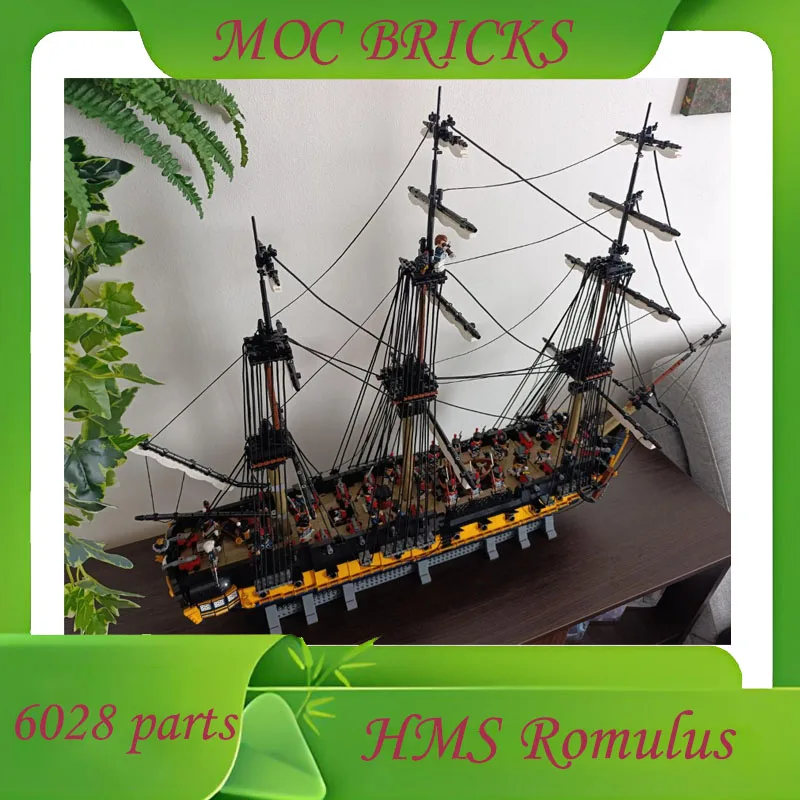 

Пользовательские 6029 шт. MOC французская фрегата HMS Romulus военный корабль технический набор DIY образовательная сборка головоломка детская головоломка игрушка на день рождения подарок