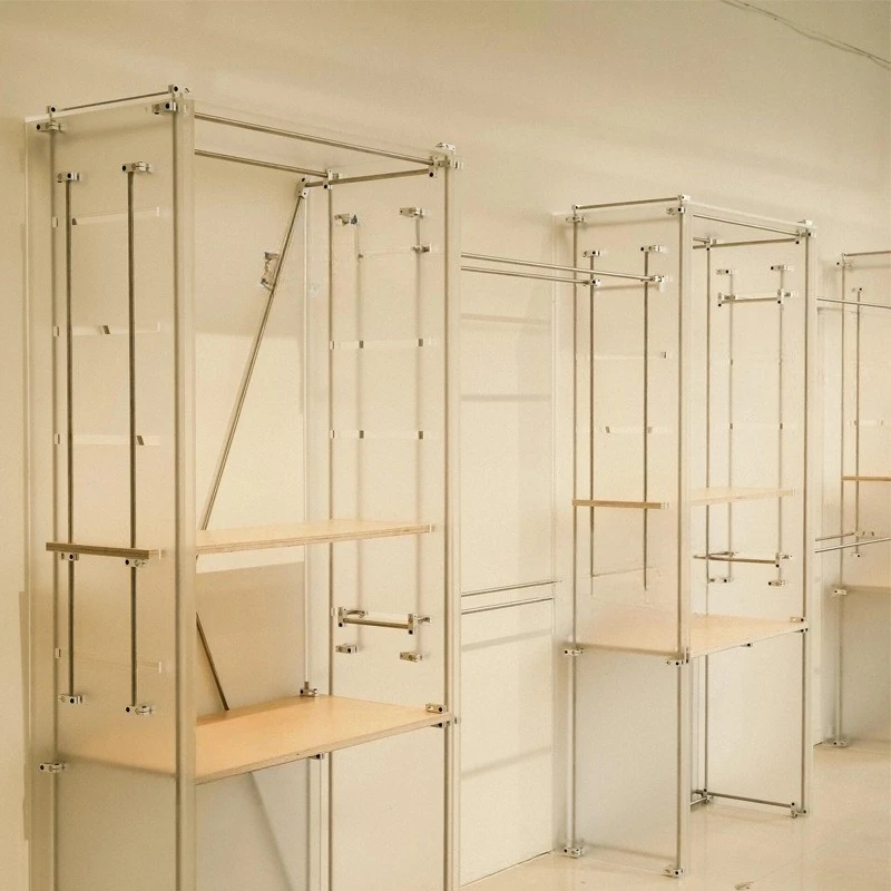 

Clothing store floor display stand optical axis marine board floor stand shoe bag display cabinet