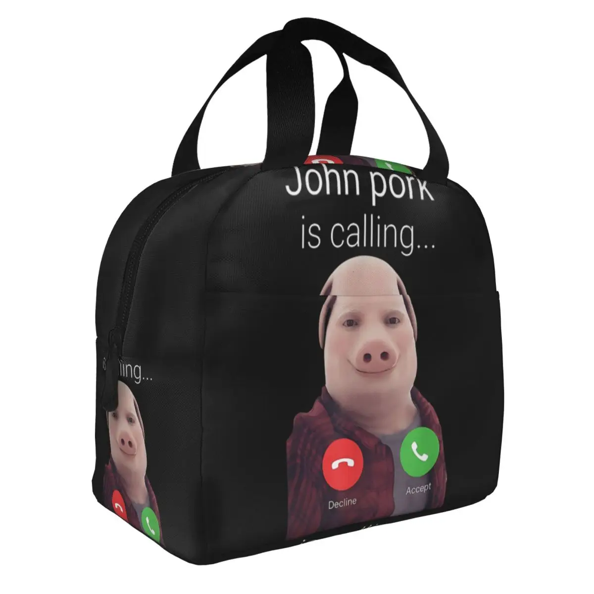 John Pork Is Calling Insulated Lunch Bag for School Office Leakproof Thermal Cooler Bento Box