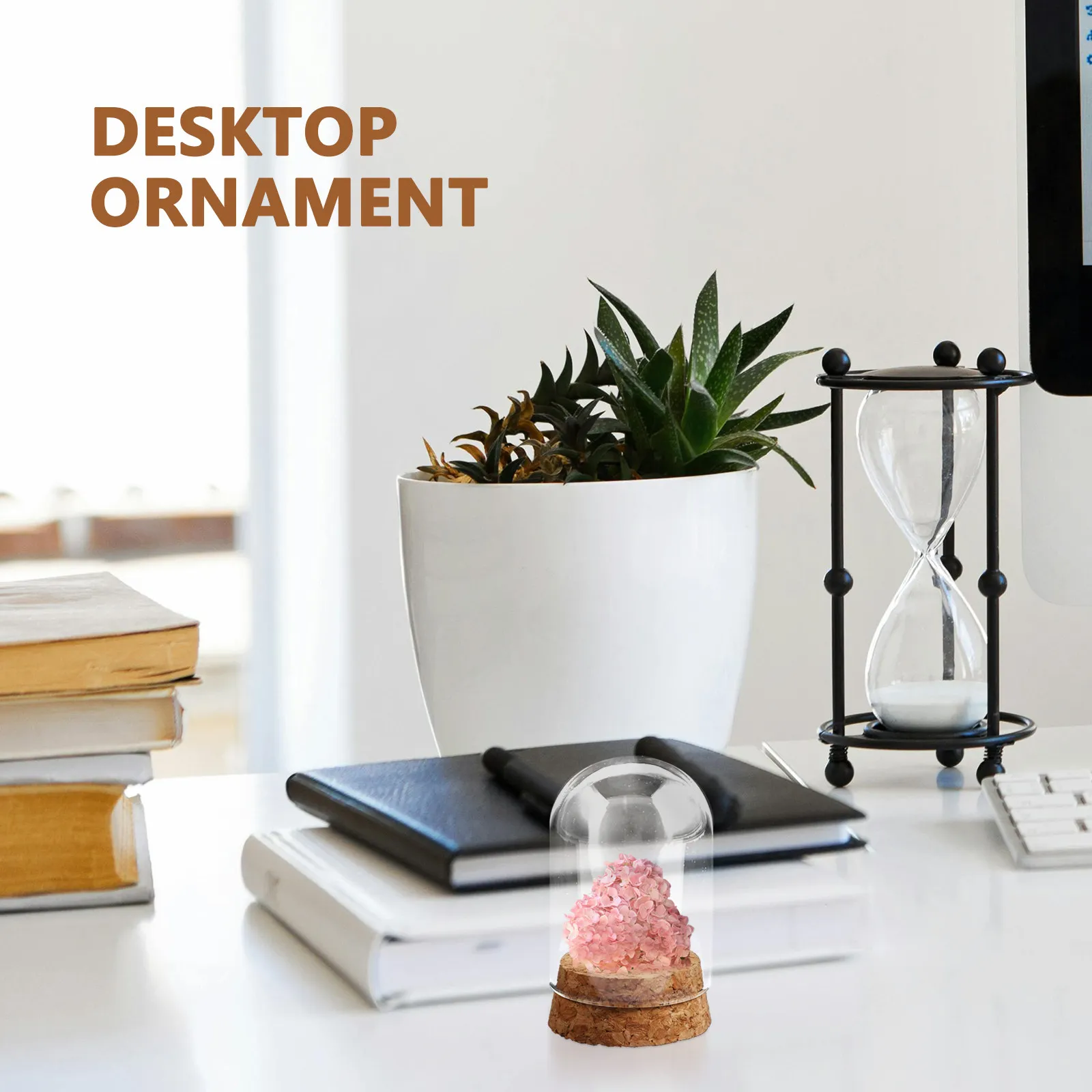 

Набор из 4 премиальных стеклянных куполов-витрин с подставкой из натурального дерева для романтического декора из стабилизированных цветов, универсальный для различных мероприятий и хранения